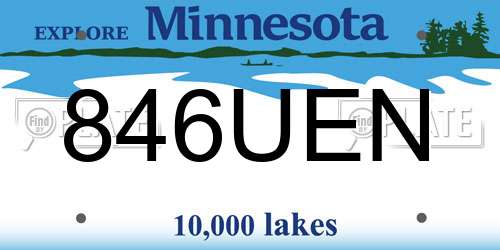 846UEN Minnesota License Plate