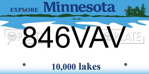 846VAV Minnesota License Plate