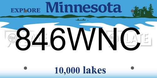 846WNC Minnesota License Plate
