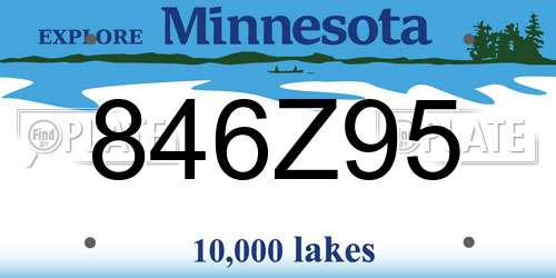 846Z95 Minnesota License Plate
