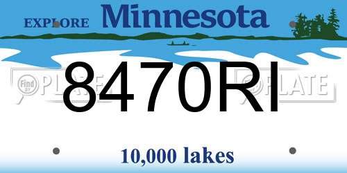8470RI Minnesota License Plate