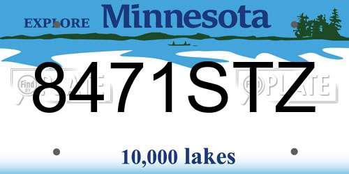 8471STZ Minnesota License Plate