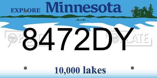8472DY Minnesota License Plate