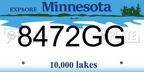8472GG Minnesota License Plate