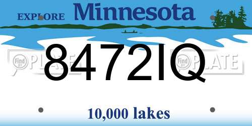 8472IQ Minnesota License Plate