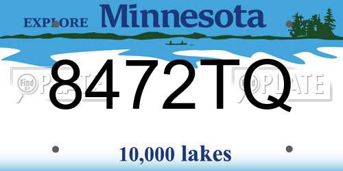 8472TQ Minnesota License Plate