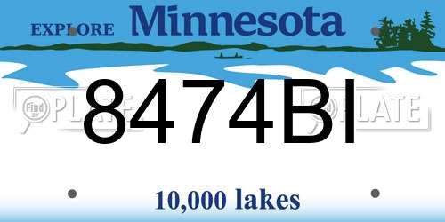8474BI Minnesota License Plate