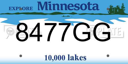 8477GG Minnesota License Plate