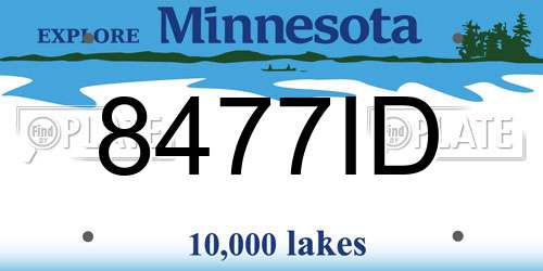 8477ID Minnesota License Plate