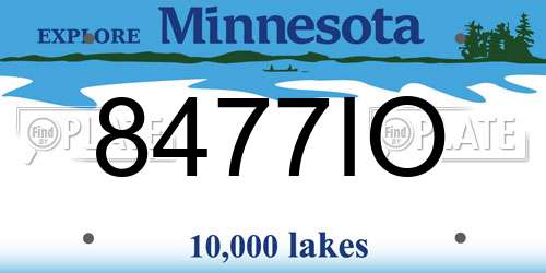 8477IO Minnesota License Plate