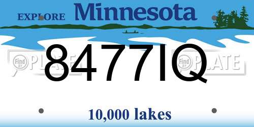 8477IQ Minnesota License Plate