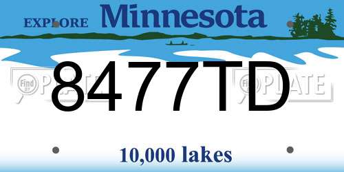 8477TD Minnesota License Plate