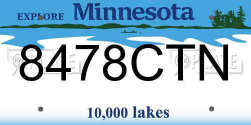 8478CTN Minnesota License Plate