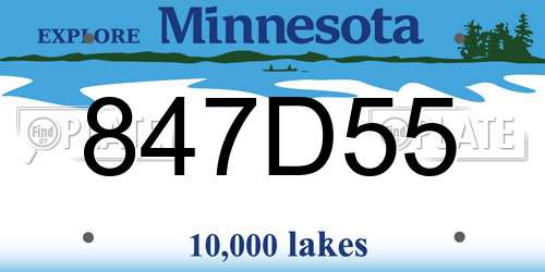 847D55 Minnesota License Plate