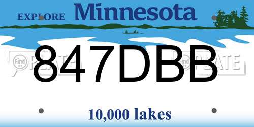 847DBB Minnesota License Plate