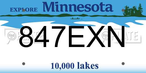 847EXN Minnesota License Plate