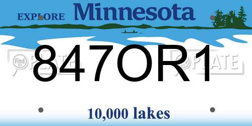 847OR1 Minnesota License Plate