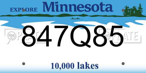 847Q85 Minnesota License Plate