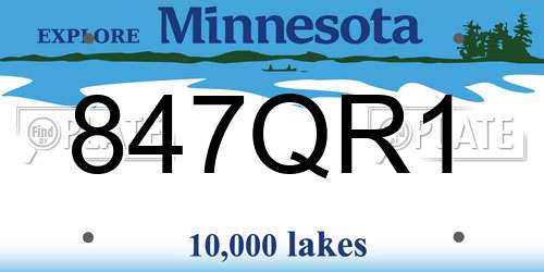 847QR1 Minnesota License Plate