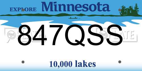 847QSS Minnesota License Plate