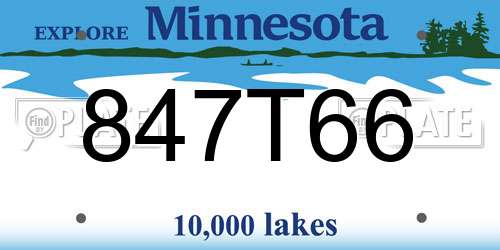 847T66 Minnesota License Plate
