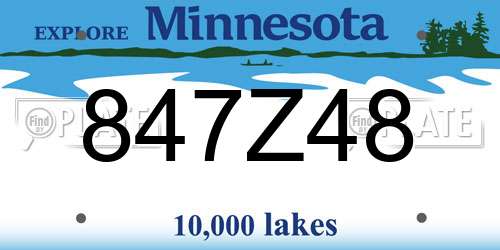 847Z48 Minnesota License Plate