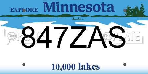 847ZAS Minnesota License Plate