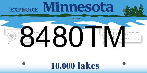 8480TM Minnesota License Plate