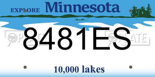 8481ES Minnesota License Plate