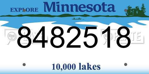 8482518 Minnesota License Plate