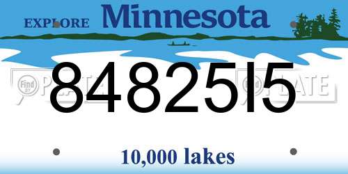 84825I5 Minnesota License Plate