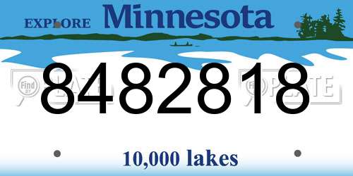 8482818 Minnesota License Plate