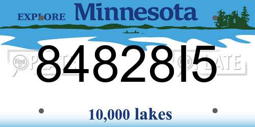 84828I5 Minnesota License Plate