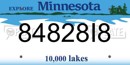 84828I8 Minnesota License Plate