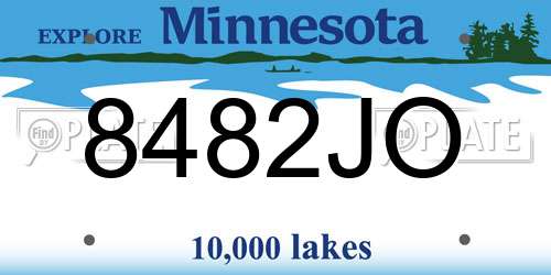 8482JO Minnesota License Plate
