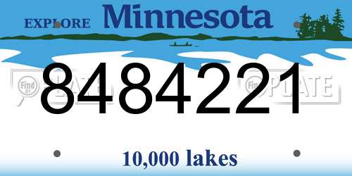 8484221 Minnesota License Plate