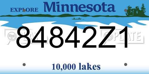 84842Z1 Minnesota License Plate