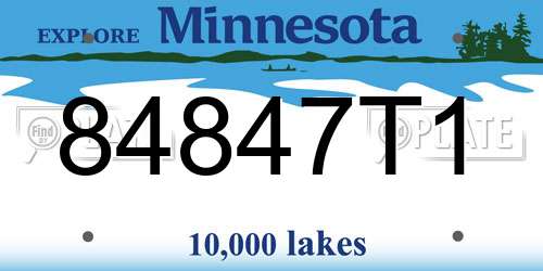84847T1 Minnesota License Plate