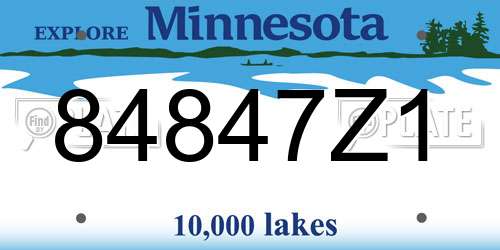84847Z1 Minnesota License Plate