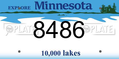 8486 Minnesota License Plate
