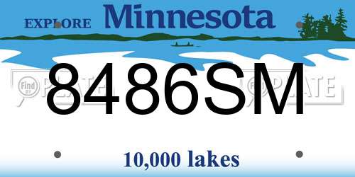 8486SM Minnesota License Plate