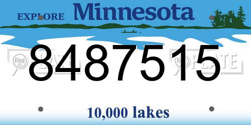 8487515 Minnesota License Plate