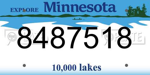 8487518 Minnesota License Plate