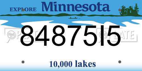 84875I5 Minnesota License Plate