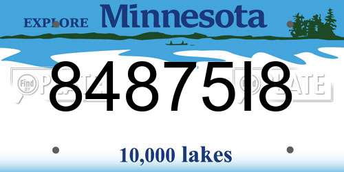 84875I8 Minnesota License Plate