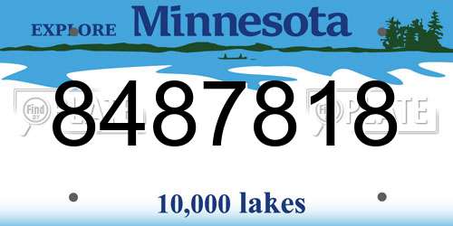 8487818 Minnesota License Plate
