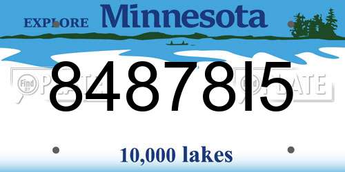 84878I5 Minnesota License Plate