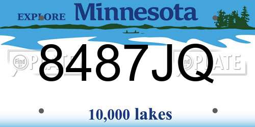 8487JQ Minnesota License Plate