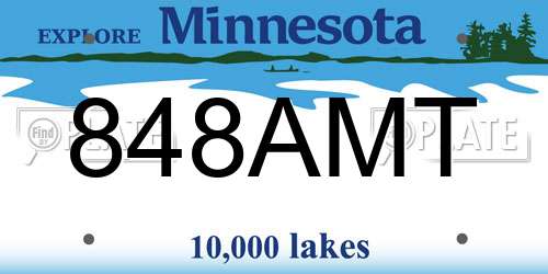 848AMT Minnesota License Plate