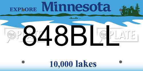 848BLL Minnesota License Plate